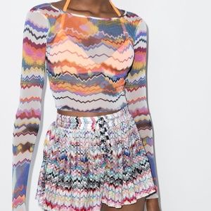 ISO Missoni Zigzag Print Sheer Crop Top